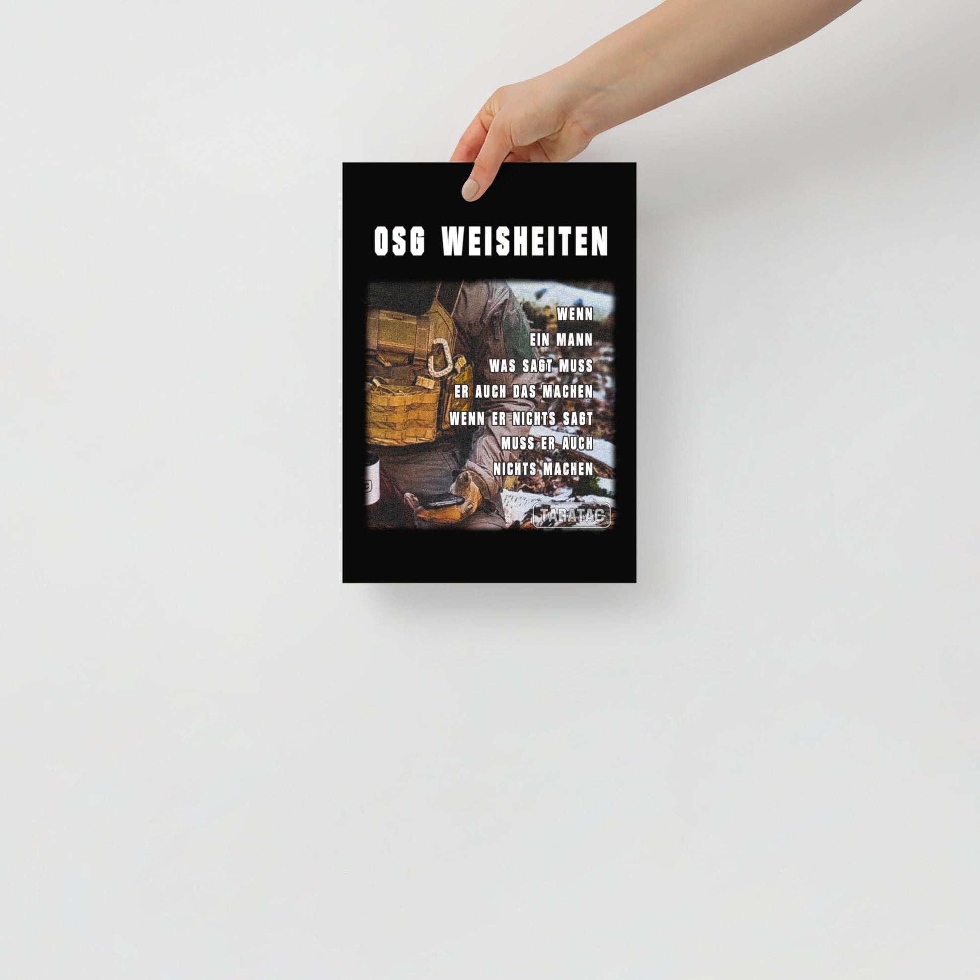 OSG Weisheiten, Poster, siebte Ausführung, privat beschafft TaraTAC 21×30 cm 