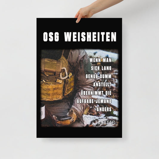 OSG Weisheiten, Poster, zwölfte Ausführung, privat beschafft TaraTAC 50×70 cm 